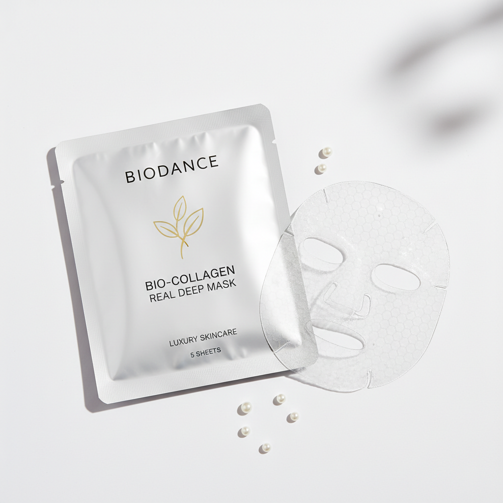 Biodance bio-collagen face mask on white background